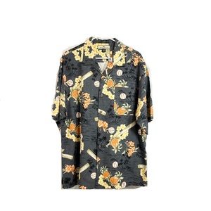 Tommy Bahama Short Sleeve Collared Full Button Mens Large 100% Silk Shirt
